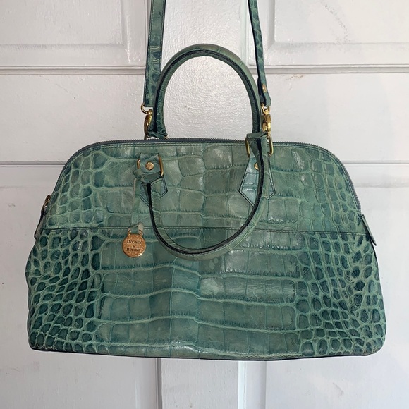 Dooney & Bourke Handbags - DOONEY and Bourke Vintage Turquoise crocodile Italian bag